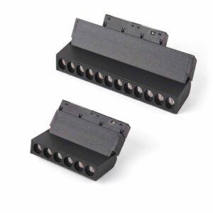 Adjustable linear magnetic track lights