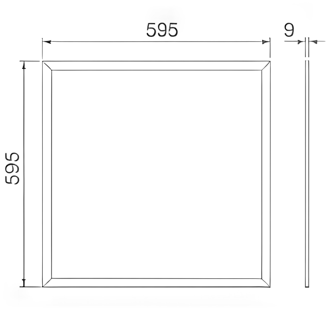 Panel Light 60X60 IP65 dimensions diagram