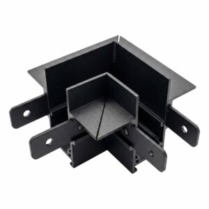 Recessed horizontal corner connector for magnetic track