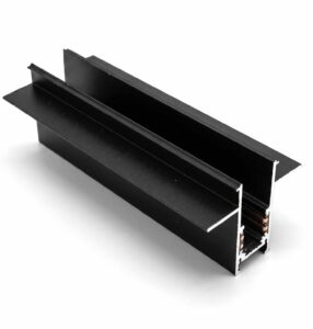 Recessed trim rail for magnetic track