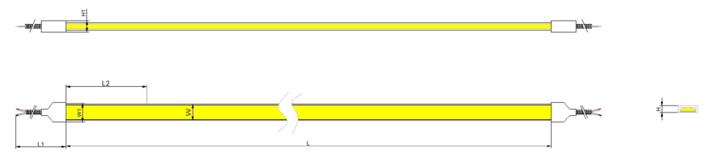 Strip Light COB IP67 dimensions diagram